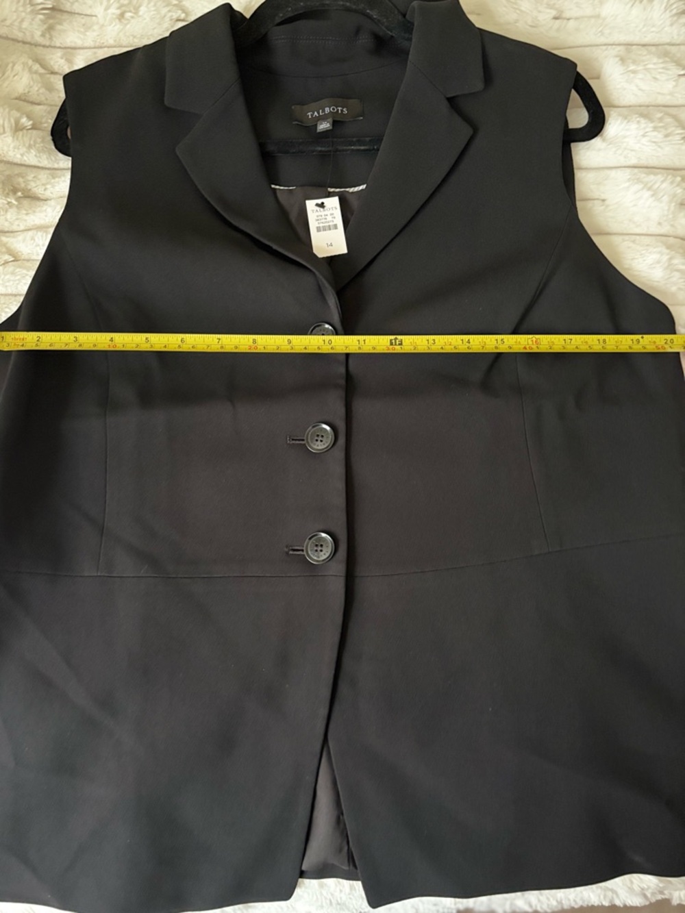 Talbots NWT Black Sleeveless Easy Travel Peplum Vest Size 14 - Picture 6 of 7